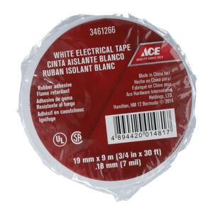 Ace Electrical Tape White 3/4inch x 30ft